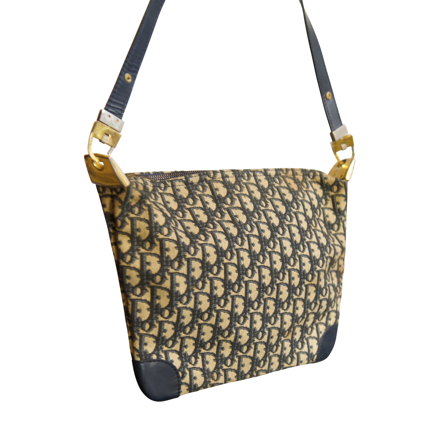 Christian Dior Monogram Navy Canvas Shoulder Bag