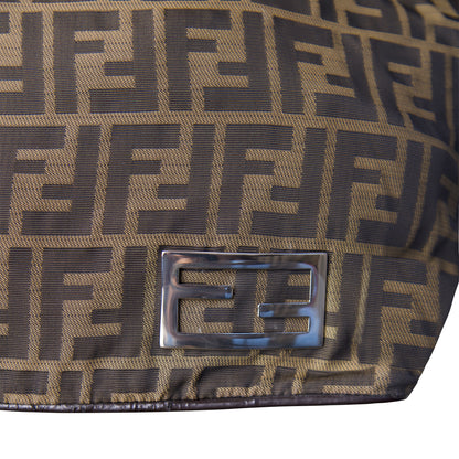 Fendi Zucca Monogram Canvas Leather Handle Tote Bag