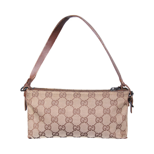 Gucci GG Monogram Pouchette Baguette Clutch Bag