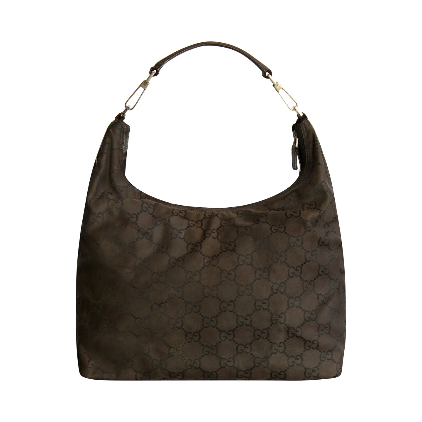 Gucci Black XL GG Supreme Nylon Leather Shoulder Bag