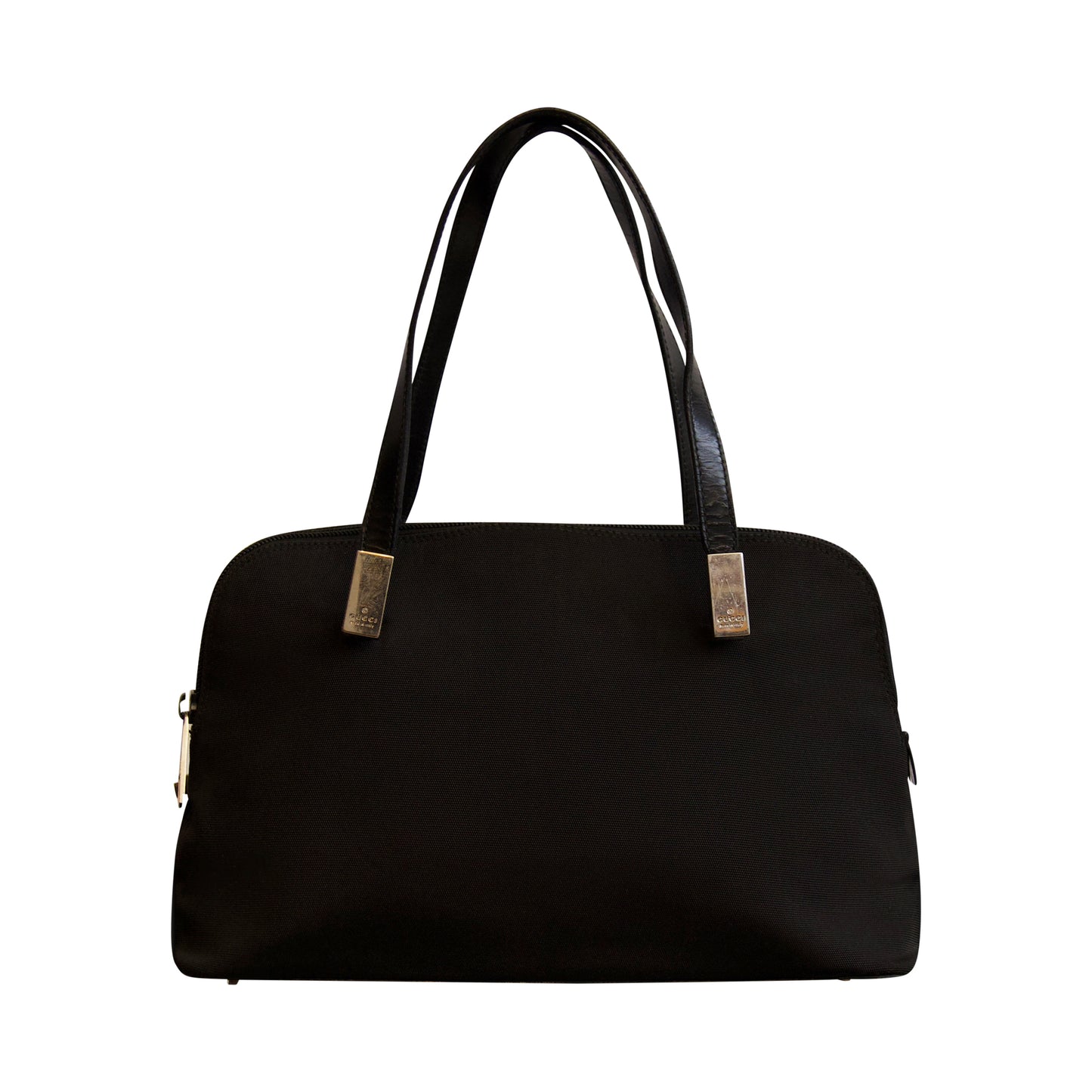 Gucci Black Nylon Leather Top-Handle