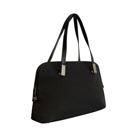 Gucci Black Nylon Leather Top-Handle