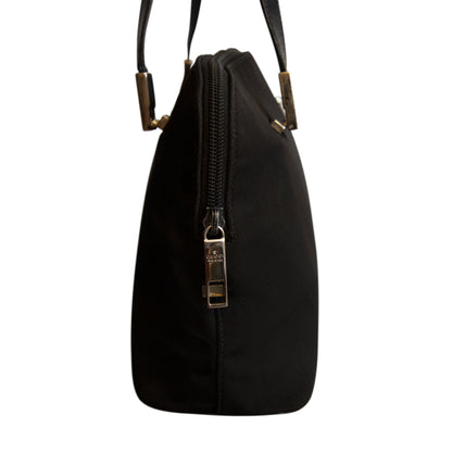 Gucci Black Nylon Leather Top-Handle