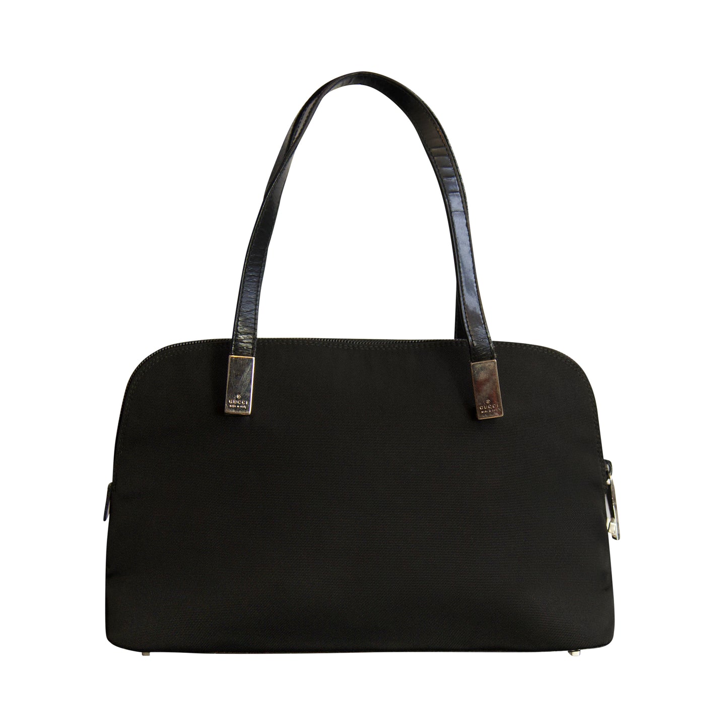 Gucci Black Nylon Leather Top-Handle