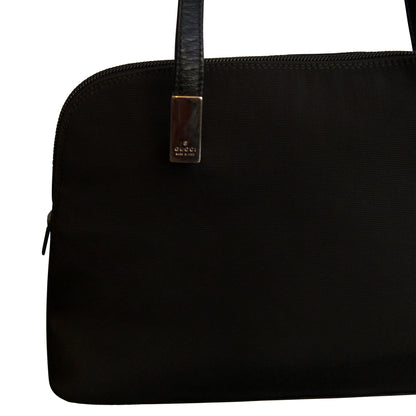 Gucci Black Nylon Leather Top-Handle