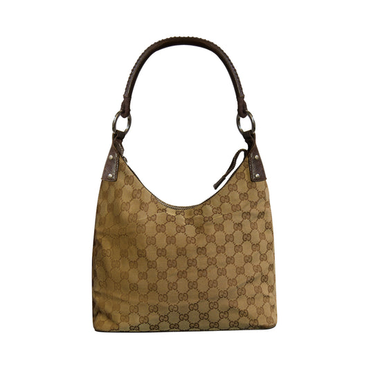 Gucci GG Supreme Canvas Leather Shoulder Bag
