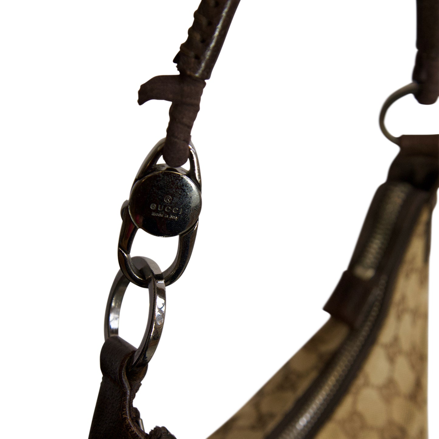 Gucci GG Supreme Canvas Leather Shoulder Bag