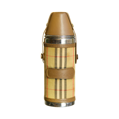 90's Burrberry Nova Check Scotch Flask Set