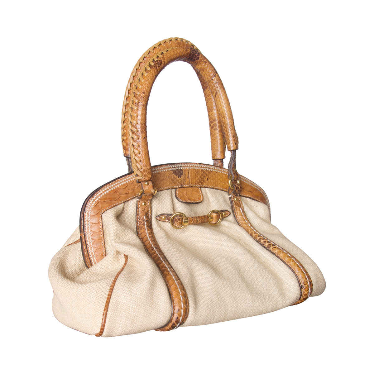2007 Christian Dior Python-Trimmed Frame Bag