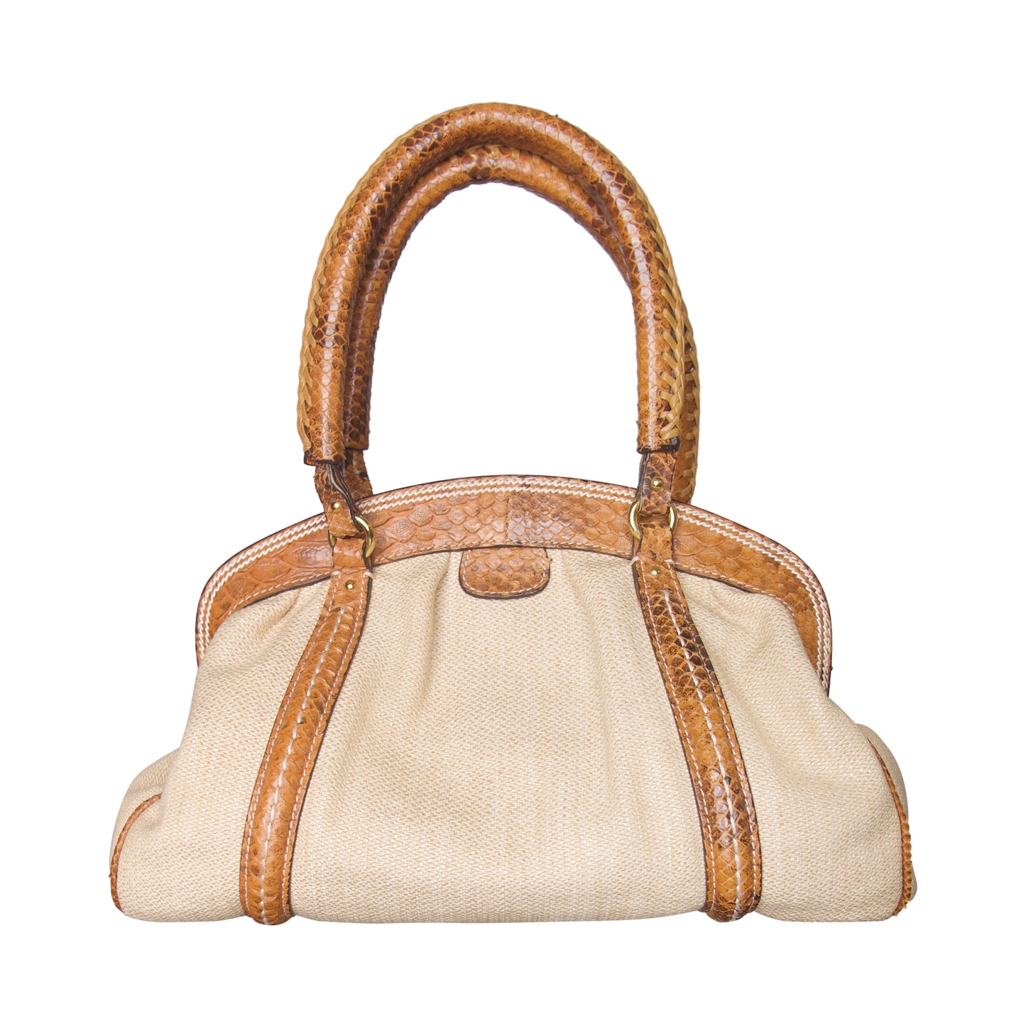 2007 Christian Dior Python-Trimmed Frame Bag