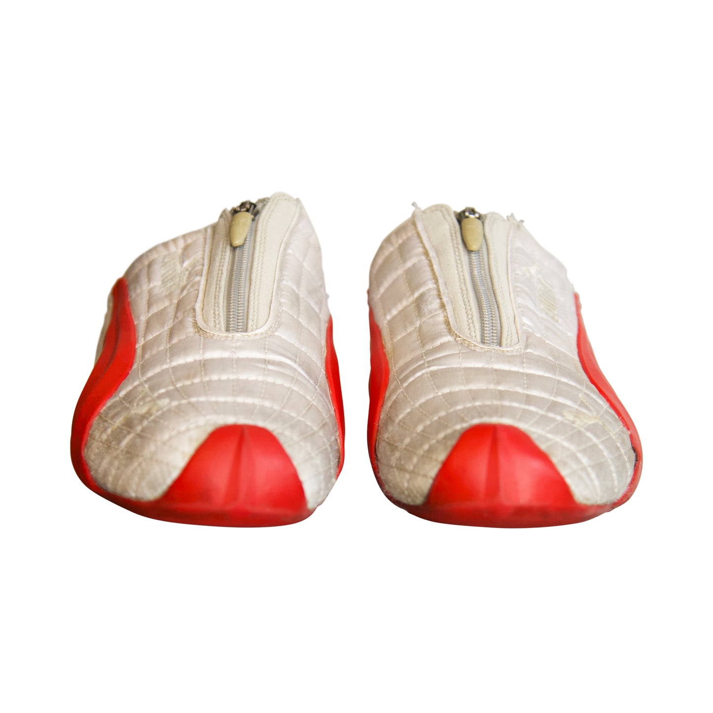 Puma Silver Quilted Red Lined Zip Up Football Boots