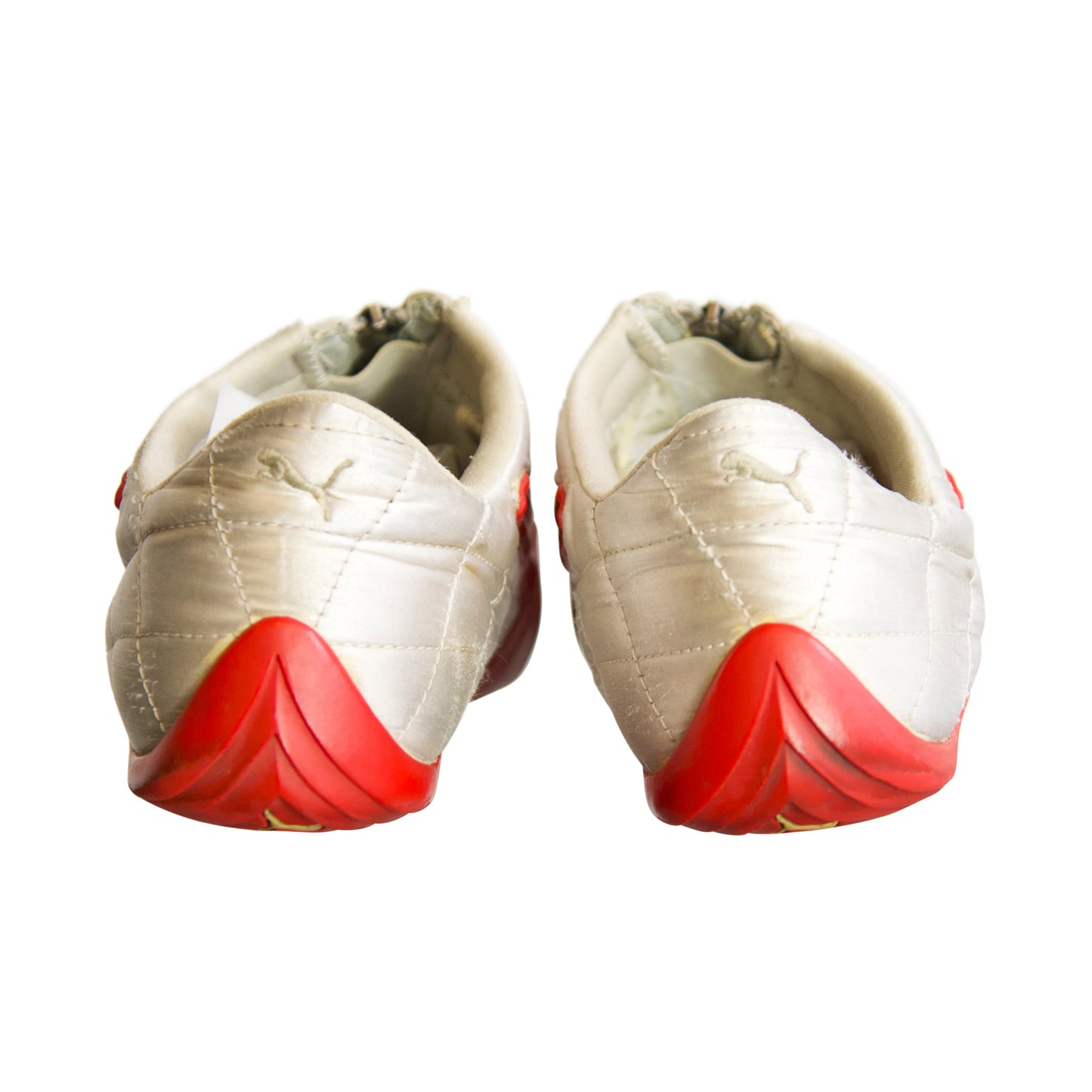 Puma Silver Quilted Red Lined Zip Up Football Boots