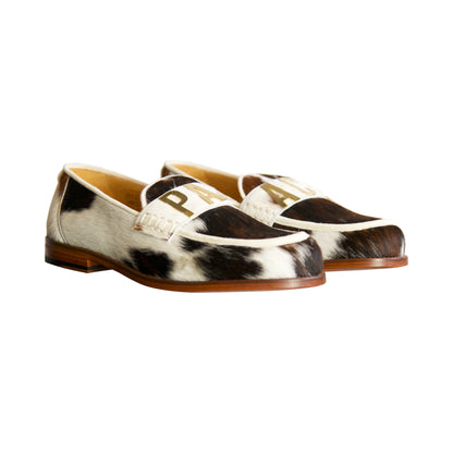 S/S 2021 Palace White Brown Patch Faux Pony Loafer
