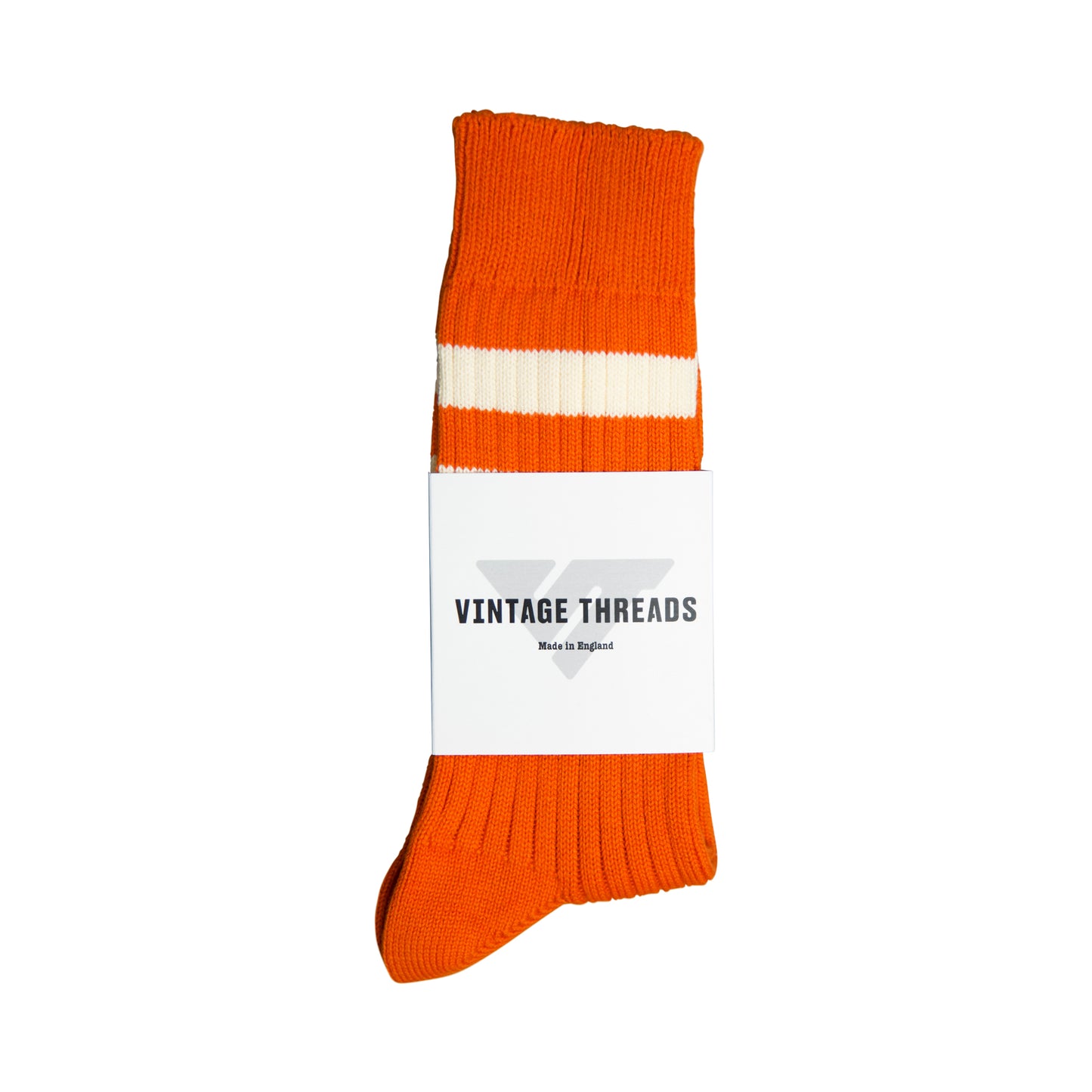 Vintage Threads Orange Cotton Stripe Socks