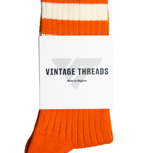 Vintage Threads Orange Cotton Stripe Socks