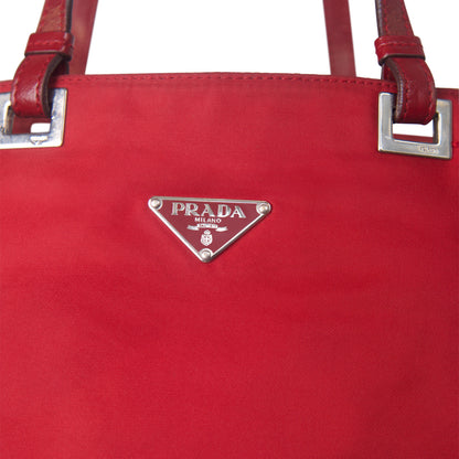 Prada Red Tessuto Nylon Tote Bag
