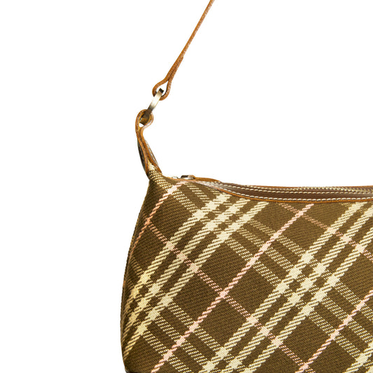 Burberry Brown Nova Check Woven Shoulder Bag