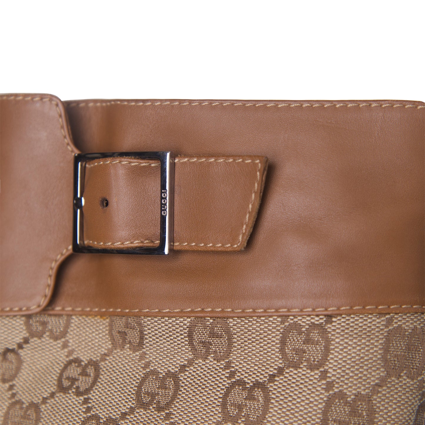 Gucci GG Monogram Canvas Leather Detailed Boots