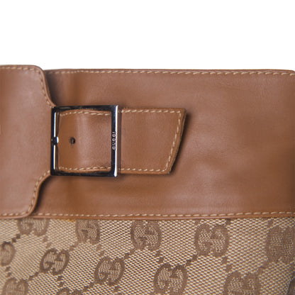 Gucci GG Monogram Canvas Leather Detailed Boots