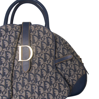 Christian Dior Blue Monogram Canvas Trotter Bag