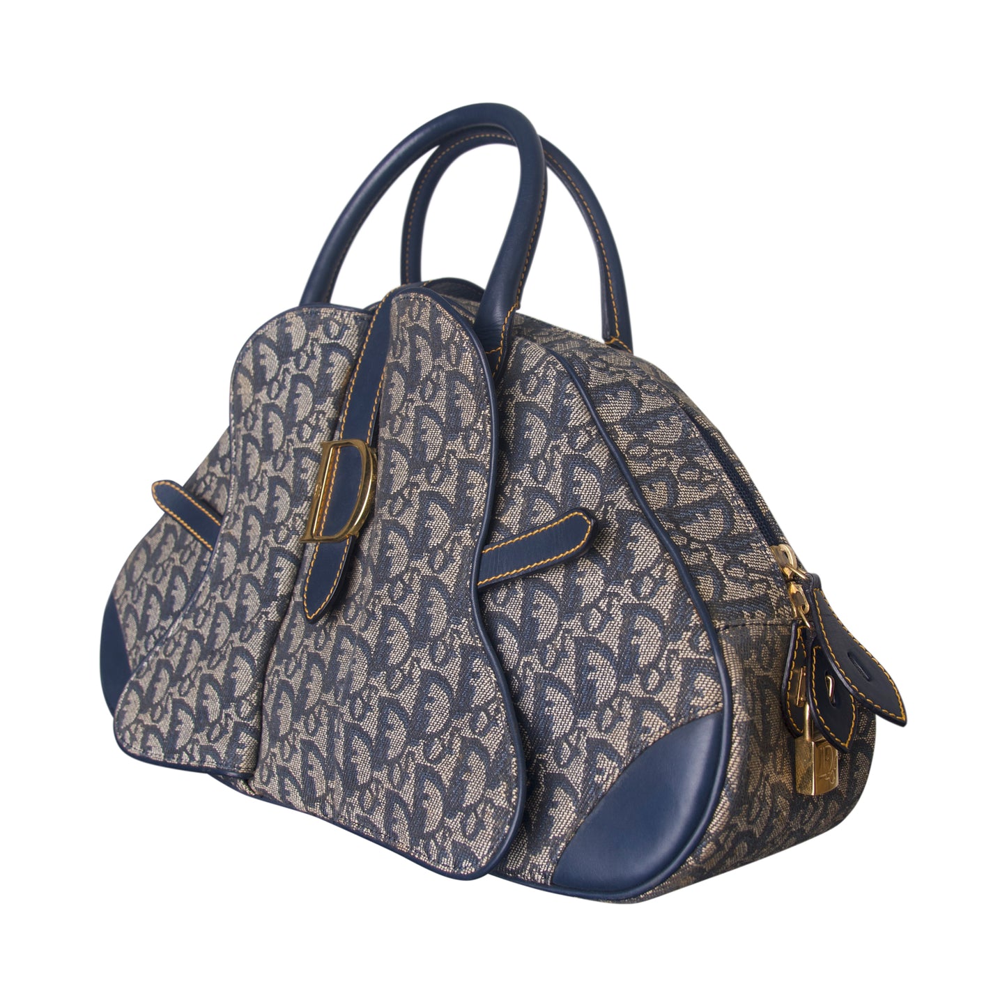 Christian Dior Blue Monogram Canvas Trotter Bag