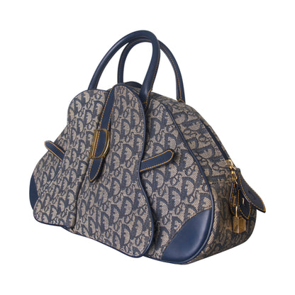 Christian Dior Blue Monogram Canvas Trotter Bag