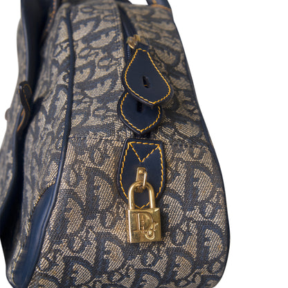Christian Dior Blue Monogram Canvas Trotter Bag