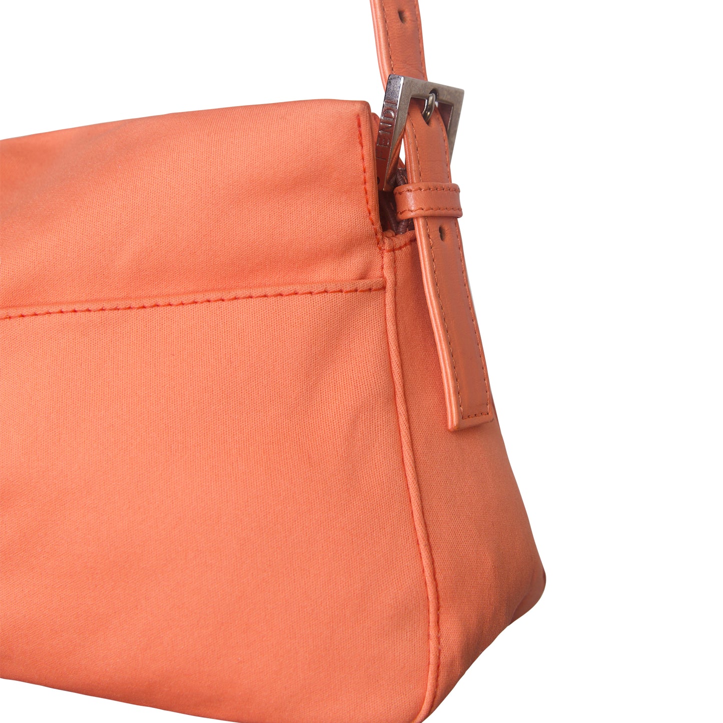 Fendi Coral Cloth FF Logo Buckle Baguette