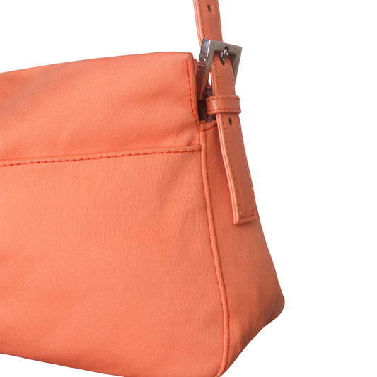 Fendi Coral Cloth FF Logo Buckle Baguette