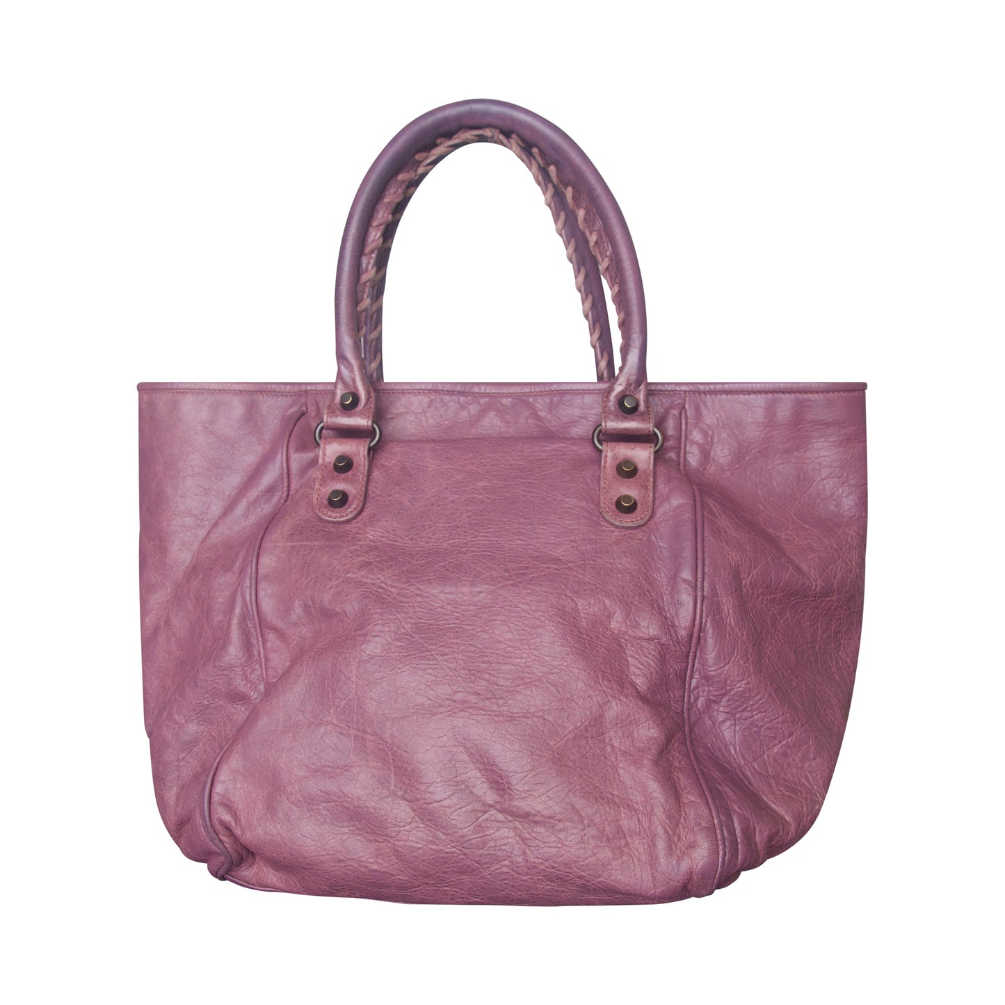 Balenciaga Violet Leather Classic Weekender Handbag