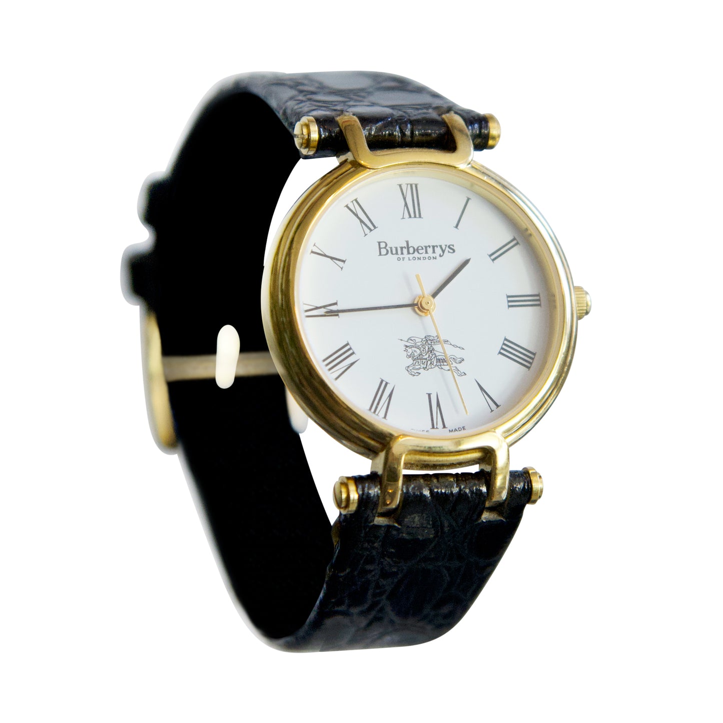 Burberry Gold Plated Leather Strap Watch 3200