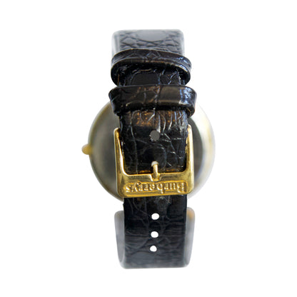 Burberry Gold Plated Leather Strap Watch 3200
