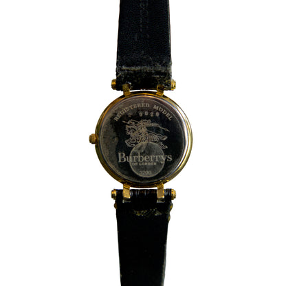 Burberry Gold Plated Leather Strap Watch 3200