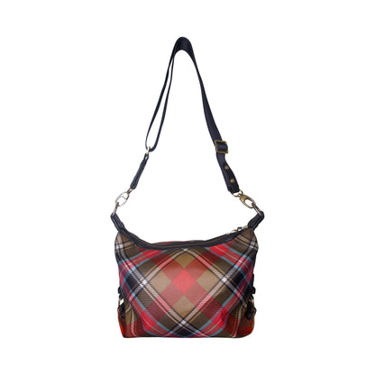 Vivienne Westwood Leather Tartan Bruce of Kinnaird Print Orb Plaque Shoulder Bag