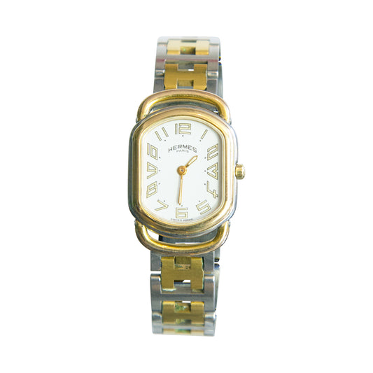 Hermes Rallye Gold Plated Chain Watch 428519