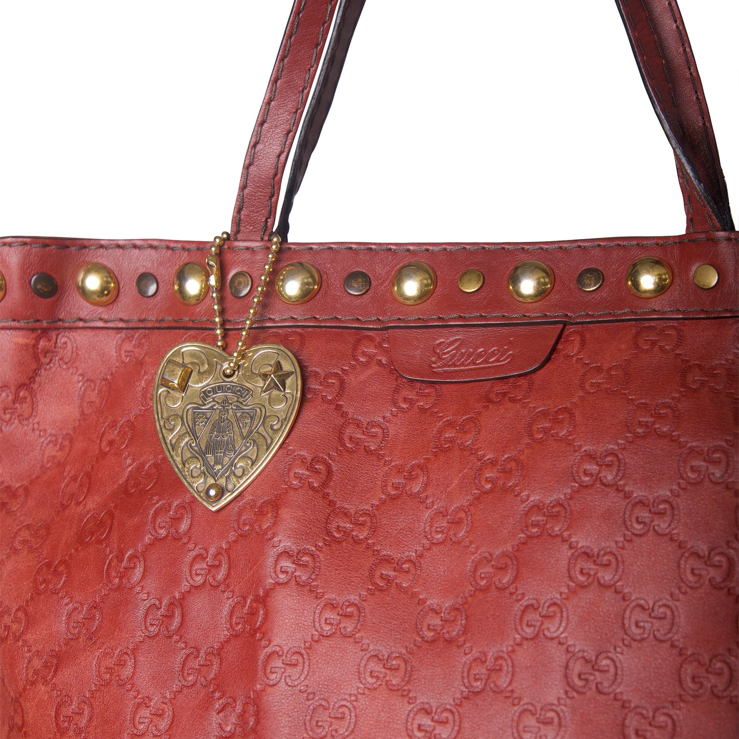 Gucci Burgundy Guccissima Babouska Hardware Embellished Leather Tote Bag