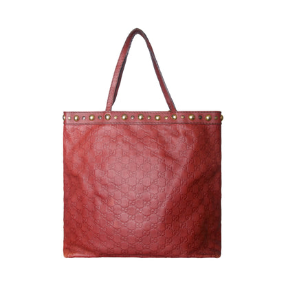 Gucci Burgundy Guccissima Babouska Hardware Embellished Leather Tote Bag