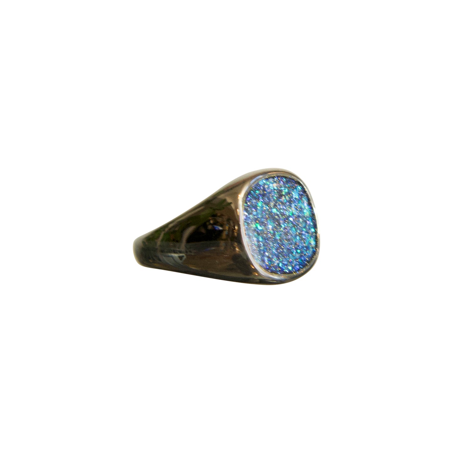 Silver Opal Signet Ring