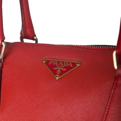 Prada Red Leather Promenade Saffiano Handbag