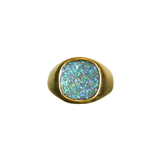 Gold Opal Signet Ring
