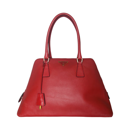 Prada Red Leather Promenade Saffiano Handbag