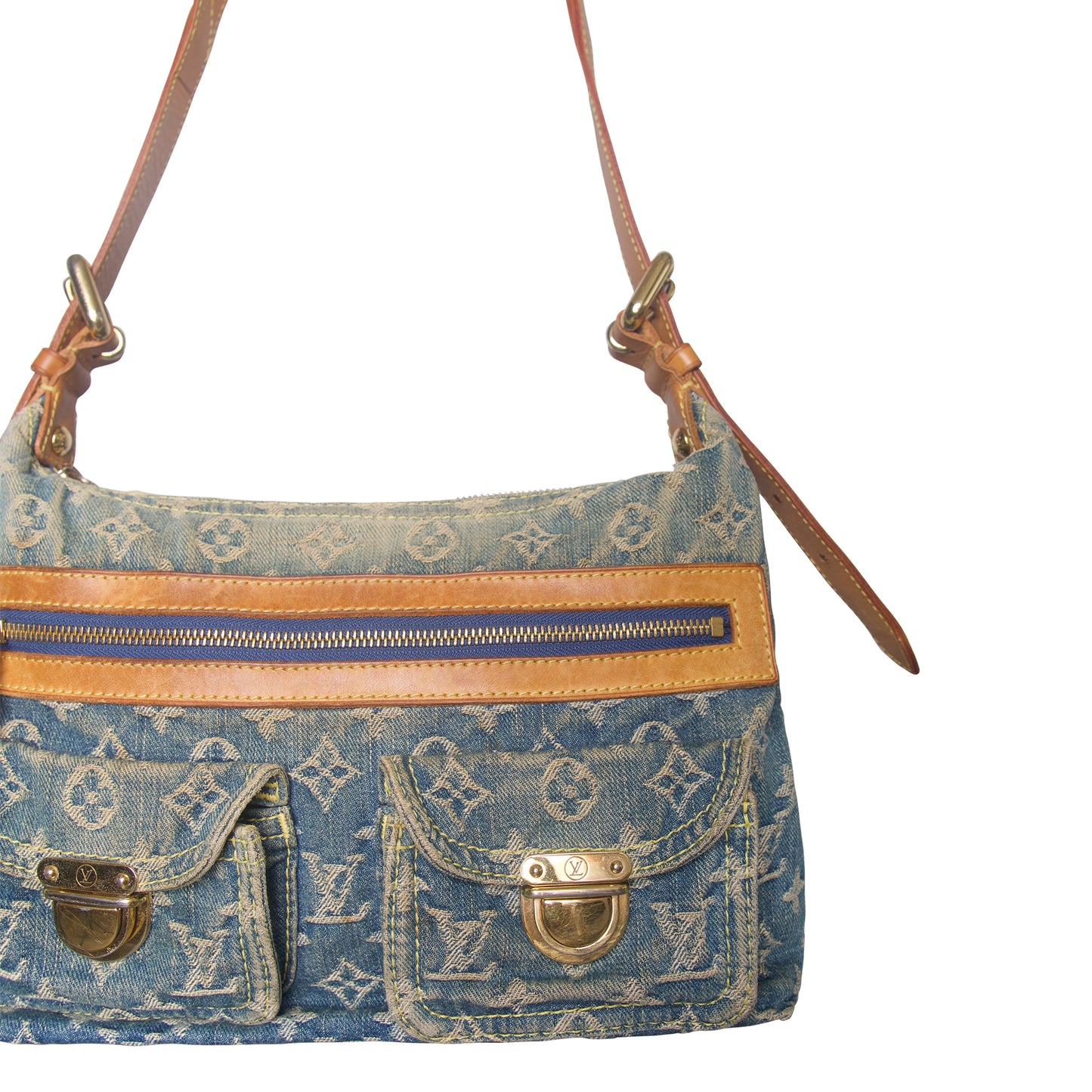 Louis Vuitton Blue Denim Monogram PM Shoulder Bag