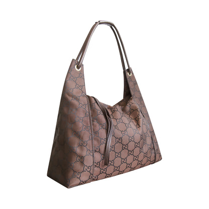 Gucci Brown Monogram Nylon Hobo Bag