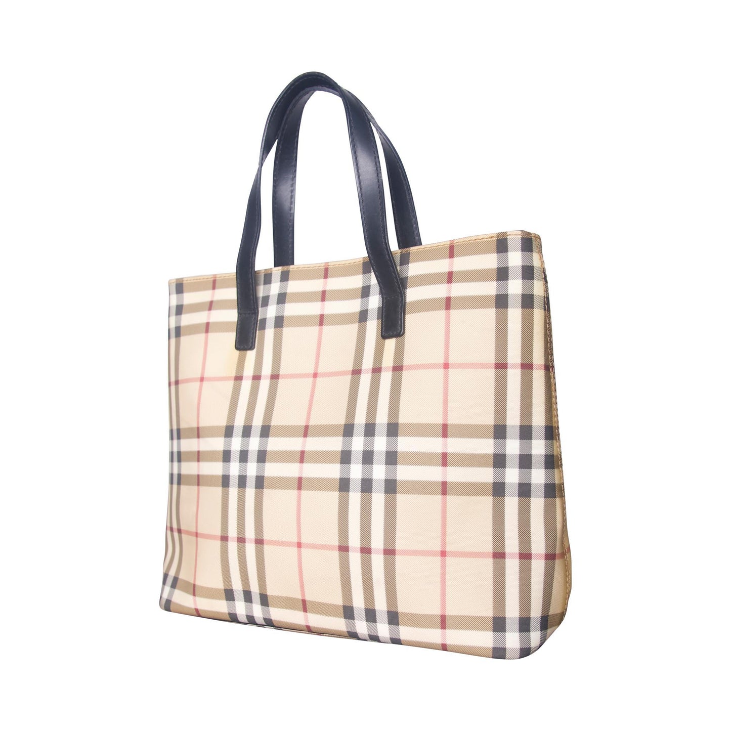 Burberry Beige Haymarket Coated Canvas Tote Bag