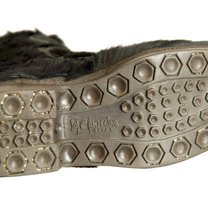 La Campegina Fleece Lined Black Goat Fur Ankle Snow Boots