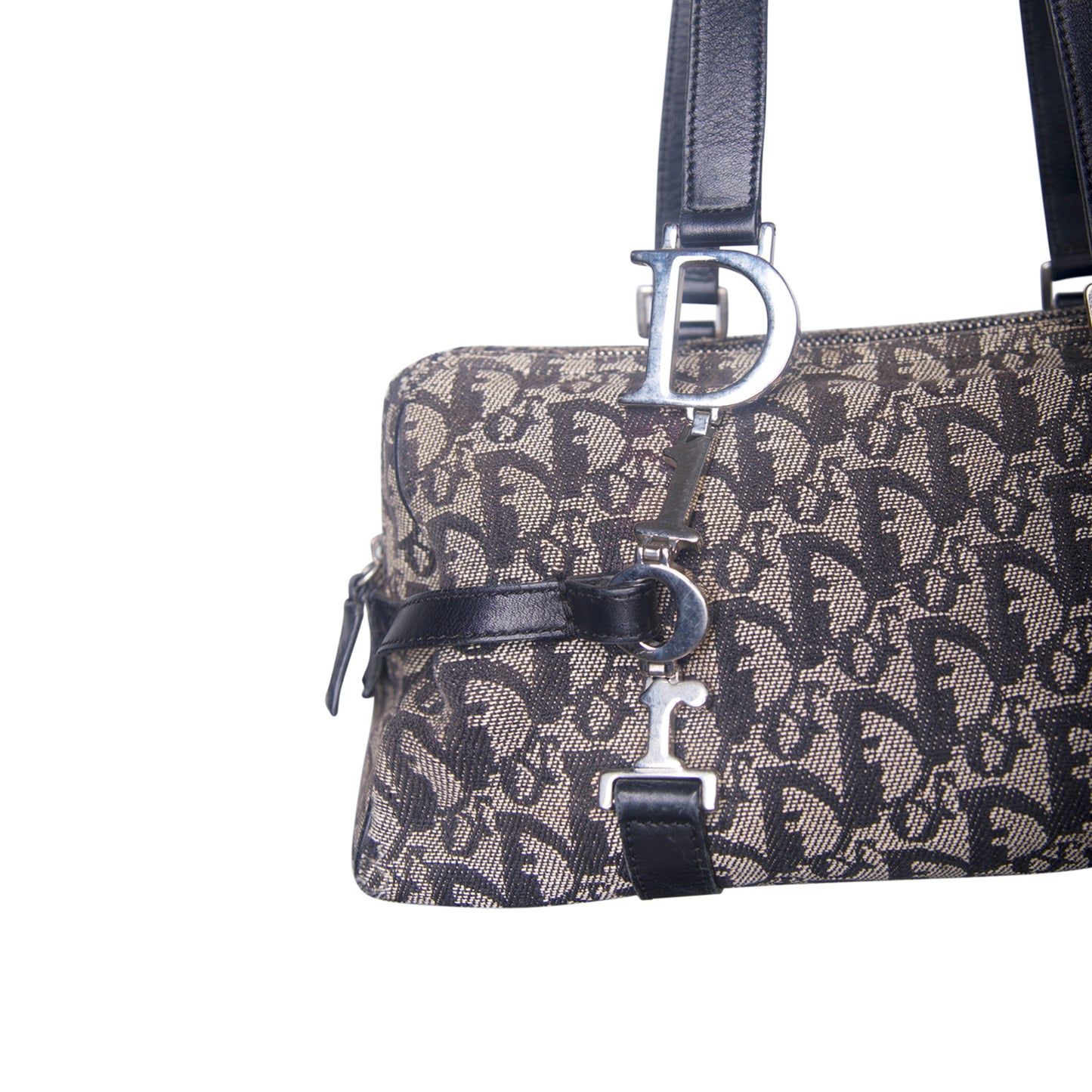 2000s Christian Dior Monogram Spellout Strap Trotter Mini Bowling Bag