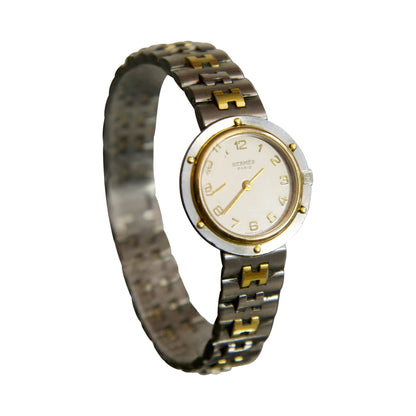 Hermes Clipper Olympia Gold Plated Finish Ivory Face Watch