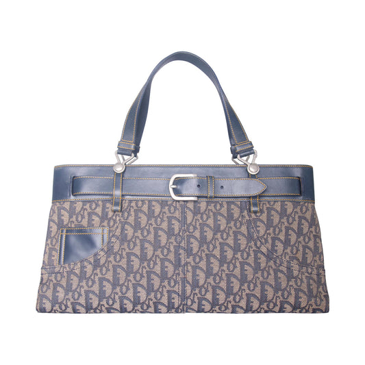 2000's Christian Dior Monogram Trotter Buckle Front Handbag