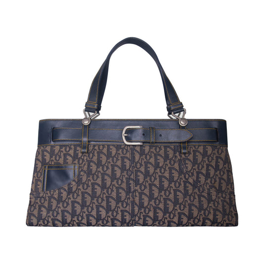 2000's Christian Dior Monogram Trotter Buckle Front Handbag