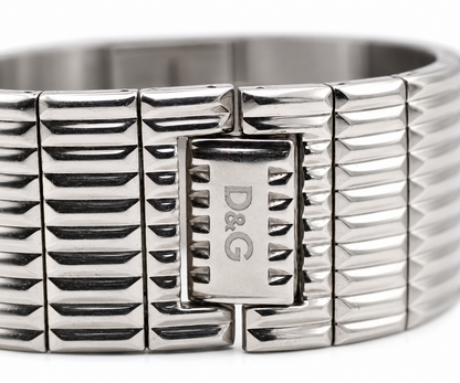 2000s D&G Grey Striped Dial Integrated Stainless Steel Bracelet Watch(1311-DG-L). LWM864